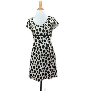 Women’s Boden Black Cream Polka Dot A line Dress 6